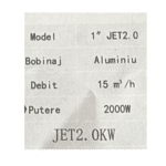 Pompă de Suprafață JET2.0, 2000W, Debit 15 m³/h, Racord 1”, Bobinaj Aluminiu Tengtian - imagine 2