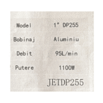 Pompă de Suprafață JETDP255, 1100W, Debit 95L/min, Bobinaj Aluminiu, Racord 1” Tengtian - imagine 2