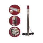 Pompa submersibilă de mare adâncime DDT-PROFESSIONAL 4QJD2-24, 2500 W, 24 turbine, 12 m³/h, cablu 30 m, Inox - imagine 4