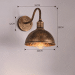 Lampa Retro, Bronze-Metal, 20x28x36 cm - imagine 2