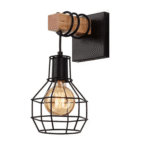 Lampa de perete Cage, Negru, Metal - Lemnos