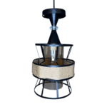 Lustra Neo Rustic, Negru, Metal, Sticla, 220V - imagine 2