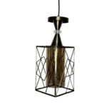 Lustra Simply New, Negru-Auriu, Metal, Sticla, 220V