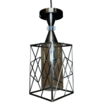 Lustra Simply New, Negru-Auriu, Metal, Sticla, 220V - imagine 2