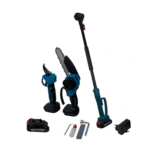 Set Foarfecă Electrică și Mini Drujbă Taiga, 2 Acumulatori 48V, Tijă Telescopică 2M