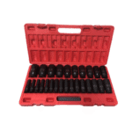 Trusă Tubulare Impact Lungi 26 Piese, 1/2", 10–36 mm, Roșu, Hexagonale