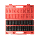 Trusă Tubulare Impact Lungi 26 Piese, 1/2", 10–36 mm, Roșu, Hexagonale - imagine 3