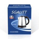 Cană Fierbător Sgalitt Inox 2L – Declanșare Automată, 360°, Protecție Supraincălzire, Inox/Negru - imagine 2