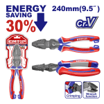 Clește combinat cu efect de pârghie, 30% economie de energie – EMTOP EPLRC0921, 240 mm