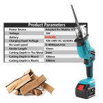 Fierăstrău Electric tip Șoricel cu 2 Acumulatori 48V, Fără Fir, pentru Grădină și Bricolaj, 12000 RPM - imagine 4