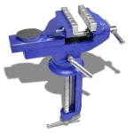 Mini Menghină de Banc Rotativă cu Nicovală – 50 mm, Fontă, Rotire 360°, Albastru - imagine 5
