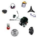 Motocoasă pe benzină CAMPION 7* Professional, 8.5 CP, 58CC, 12000 RPM, 8 Accesorii Incluse, Neagră