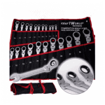 Set 22 Chei cu Clichet 6–32mm, Capăt Reglabil, Oțel Cr-V, KraftWorld