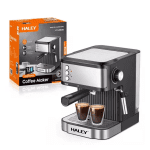 Espressor Automat HALEY, 1.8 L, 850W, 20 Bar, Sistem Semi-Automat, Argintiu/Negru