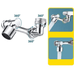 Extensie Rotativă pentru Robinet, 1080°, Cu 2 Moduri de Jet, Metal - imagine 3