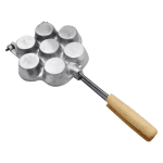 Forma Prăjituri Mini-Tarte, 7 Cavități, Aluminiu Dur, Mânere din Lemn, Compatibilă cu Aragaz și Plită Electrică - imagine 3