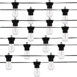 Ghirlandă Luminoasă LED Interconectabilă, 15m, 30 BecurI Tip Pară, Lumină Caldă, IP44, 220V, 1 Bec de Rezervă Inclus