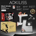 Mașină de Tocat Carne Electrică ACKILISS, 1000W, Carcasă din Oțel Inoxidabil, Accesorii pentru Cârnați și Kebbe, Piese Detasabile - imagine 2