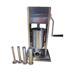 Mașină de Umplut Cârnați Manuală Verticală cu Reductor, Capacitate 3L, Inox Integral, 4 Pâlnii Incluse, Calitate Superioară Vanessa