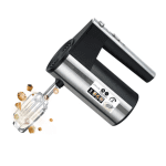 Mixer de Mână Electric ACKILISS ACL-6629, 500W, 5 Trepte de Viteză, 2 Teluri Inox și 2 Cârlige pentru Aluat, Argintiu