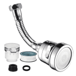 Perlator Adaptor Flexibil 360°, Cu 3 Moduri de Jet, 19.5 cm, Inox/ABS, Argintiu