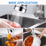 Perlator Adaptor Flexibil 360°, Cu 3 Moduri de Jet, 19.5 cm, Inox/ABS, Argintiu - imagine 5