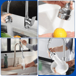 Perlator Adaptor Flexibil 360°, Cu 3 Moduri de Jet, 19.5 cm, Inox/ABS, Argintiu - imagine 4