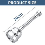 Perlator Adaptor Flexibil 360°, Cu 3 Moduri de Jet, 19.5 cm, Inox/ABS, Argintiu - imagine 3