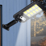 Set 3 Lămpi Solare, 10 LED-uri COB, Montare pe Perete, Cu Senzor de Mișcare și Telecomandă, Negru, Alimentare Solară - imagine 5