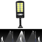 Set 3 Lămpi Solare, 10 LED-uri COB, Montare pe Perete, Cu Senzor de Mișcare și Telecomandă, Negru, Alimentare Solară - imagine 3