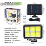 Set 3 Proiectoare Solare HS 8022, 294 LED-uri, 50W, Cu Senzor de Mișcare și Telecomandă, 3 Moduri de Iluminare, 6 Casete LED - imagine 5