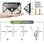 Set 6 Lămpi Solare de Perete ULTRA BK-100, 100 LED-uri, 3 Moduri de Iluminare, Senzor de Mișcare, IP65, Lumină Rece, Negru - imagine 5