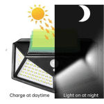Set 6 Lămpi Solare de Perete ULTRA BK-100, 100 LED-uri, 3 Moduri de Iluminare, Senzor de Mișcare, IP65, Lumină Rece, Negru - imagine 4