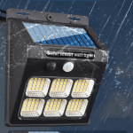 Set 6 Lămpi Solare de Perete cu Senzor de Mișcare, 96 LED-uri, 3 Moduri de Iluminare, Impermeabile, IP65, 10W, 105x130mm - imagine 4