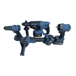 Trusa 4 piese German Meister 3 Acumulatori 36V 8Ah, Brushless, Autofiletanta, Polizor unghiular, Rotopercutor, Pistol de impact Albastru