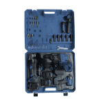 Trusa 4 piese German Meister 3 Acumulatori 36V 8Ah, Brushless, Autofiletanta, Polizor unghiular, Rotopercutor, Pistol de impact Albastru - imagine 3