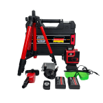 Kit Nivelă Laser 360° German Meister, Laser Verde 4×360°, Trepied + Ochelari + Accesorii, Model Profesional