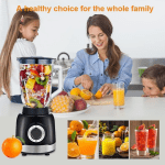 Blender 3 în 1, 2000W, 1.5L, 5 Viteze + Pulse, Tocător 0.7L, Râșniță 0.25L, Lame Inox, Fără BPA - imagine 4