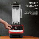 Blender Profesional 2 în 1, 4500W, 2.5L, 15 Viteze, Motor din Cupru, 4 Lame Inox 3D, Zdrobire Gheață, Autocurățare - imagine 2