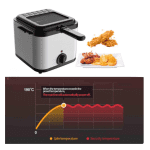 Friteuză Multifuncțională 2000W, Capacitate 2.5L, Carcasă și Coș din Inox, Pentru Prăjit și Copt - imagine 2