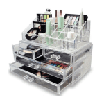 Organizator Cosmetice Acrilic, Transparent, cu 4 Sertare și 16 Compartimente, Suport Machiaj - imagine 4
