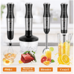 Set Blender de Mână SonyMax 4 în 1, 1200W, 9 Viteze, Funcție Turbo, Tocător 0.5L, Pahar 0.7L - imagine 2