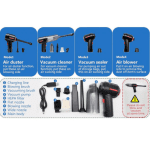 Aspirator si Suflanta de Aer Portabila
4-in-1 pentru masina, casa, birou si
animale de companie, cu baterie
detasabila si reincarcabila 48W - imagine 3