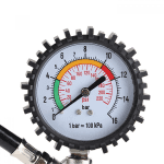 Manometru pentru presiunea anvelopelor, aliaj de zinc, 0-220psi, argintiu - imagine 2