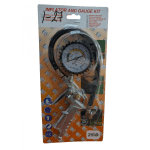 Manometru pentru presiunea anvelopelor, aliaj de zinc, 0-220psi, argintiu - imagine 3