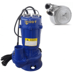 Pachet promo Pompa apa murdara submersibila cu tocator si plutitor, DDT, WQCD, 2200 W, 8 m³/h + Furtunul de pompier 2'' 20 m, 8 bari, cu cuple + Furtun de pompier 2'' 20 m - imagine 3