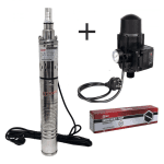 Pachet promo Pompa submersibila, DDT, 3QGD 0.75 kW, Inox, 75 mm diametru + Presostat electronic automat, DDT, LS-4
