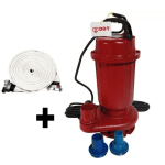 Pachet promo Pompa submersibila apa murdara, DDT, WQD10, 1100 W+ Furtunul de pompier 2'' 20 m, 8 bari, cu cuple