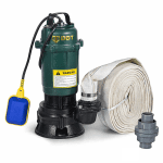 Pachet promo Pompa submersibila apa murdara, cu plutitor, fara tocator, DDT, WQD10, 2200 W, 10 m³/h, 8 m + Furtunul de pompier 2'' 20 m, 8 bari, cu cuple
