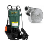 Pachet promo Pompa submersibila apa murdara, cu plutitor, fara tocator, DDT, WQD10, 2200 W, 10 m³/h, 8 m + Furtunul de pompier 2'' 20 m, 8 bari, cu cuple - imagine 2